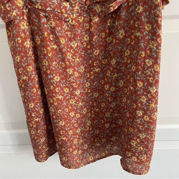 Abercrombie & Fitch Rust Orange Floral Mini Dress 20288 - Picture 6 of 13